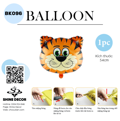 Bong Bóng Kiếng Hình Con vật  - Cọp Cam - BK096