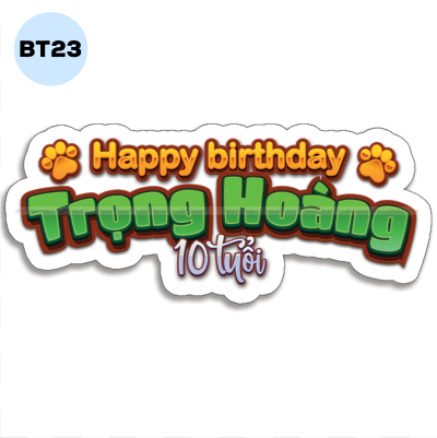 Bảng tên sinh nhật - BT23