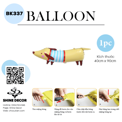 Bong Bóng Kiếng Hình Con vật - Chó Dài - BK337