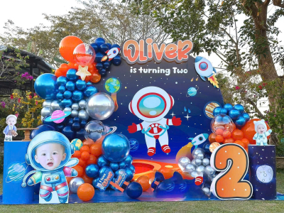 Trang Trí Sinh Nhật Bé Trai - Mẫu Phi Hành Gia