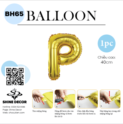 Bóng kiếng chữ vàng 40cm - BH65