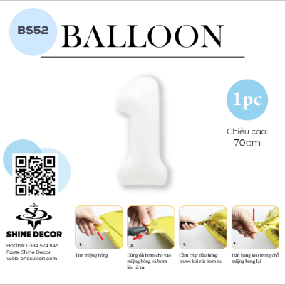 Bóng kiếng số trắng - BS52