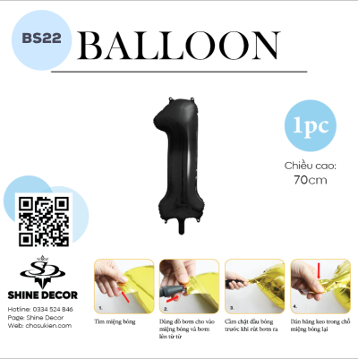 Bóng kiếng số đen - BS22