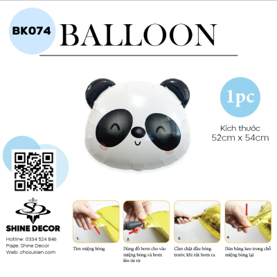 Bong Bóng Kiếng Hình Con vật - Mặt Gấu Trúc - BK074