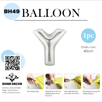 Bóng kiếng chữ bạc 70cm - BH49