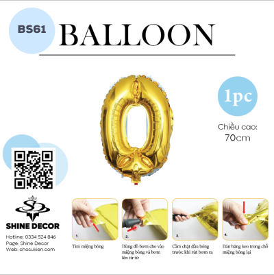 Bóng kiếng số vàng gold - BS61