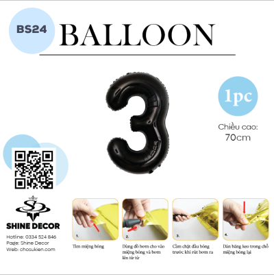 Bóng kiếng số đen - BS24