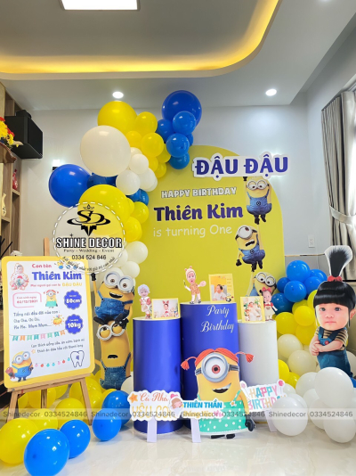 Trang Trí Sinh Nhật Bé Trai - Mẫu Minion