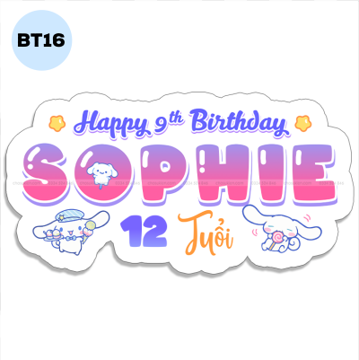 Bảng tên sinh nhật - BT16