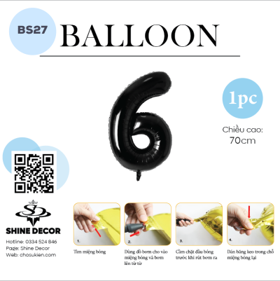 Bóng kiếng số đen - BS27