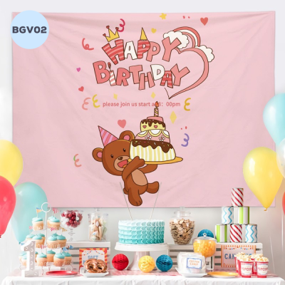 Backdrop Vải Happy Birthday - BGV02