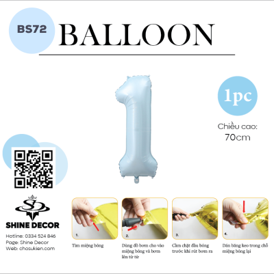 Bóng kiếng số xanh mint - BS72