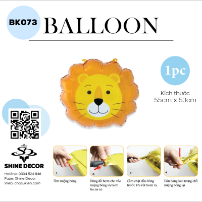 Bong Bóng Kiếng Hình Con vật - Mặt Hổ - BK073