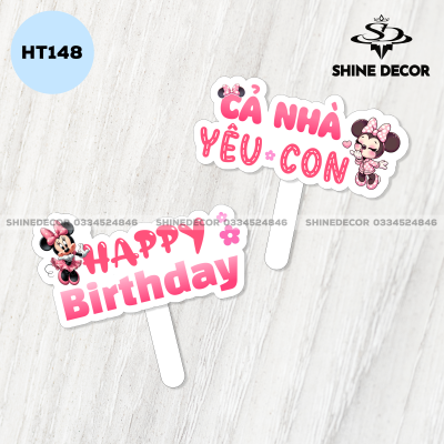 Hashtag Sinh Nhật - Chuột Minnie - HT148