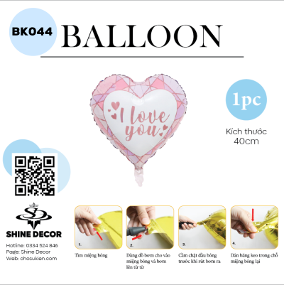 Bong bóng kiếng trái tim - BK044