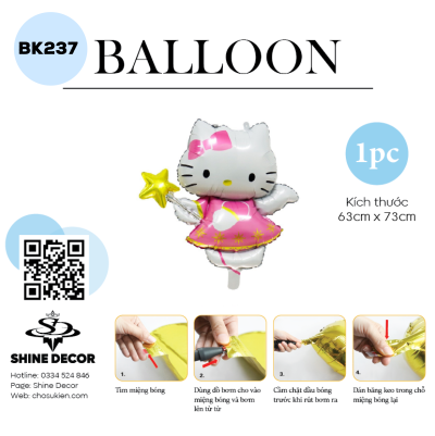 Bong Bóng hình Nhân Vật Hoạt Hình - Hello Kitty 03 - BK237