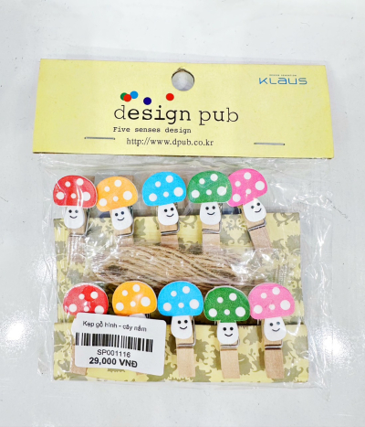 Kẹp Gỗ Treo Ảnh -  Cây Nấm