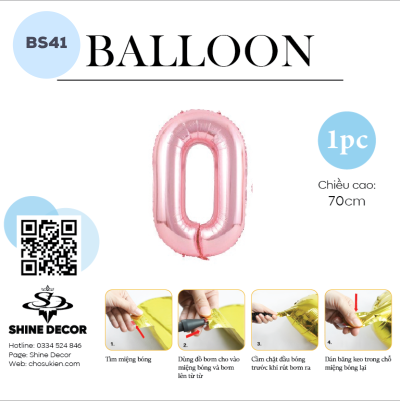 Bóng kiếng số rose gold - BS141