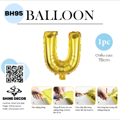 Bóng kiếng chữ vàng 40cm - BH70