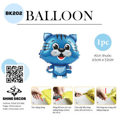 Bong Bóng Kiếng Hình Con vật - Hổ Xanh - BK202