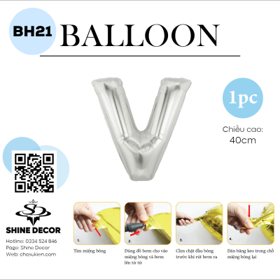 Bóng kiếng chữ bạc 40cm - BH21