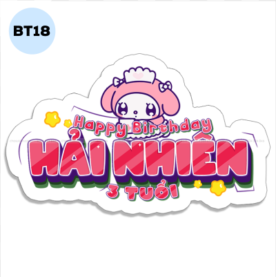 Bảng tên sinh nhật - BT18