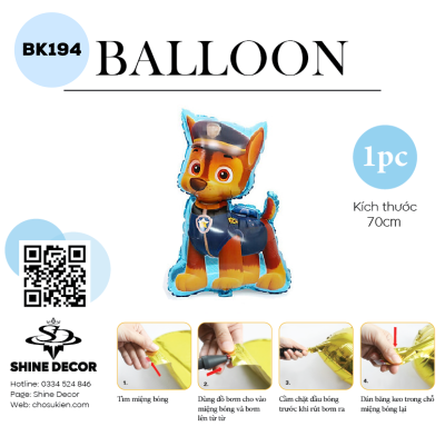 Bong Bóng Kiếng Hình Con vật - Chó Cảnh sát - BK194