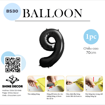 Bóng kiếng số đen - BS30