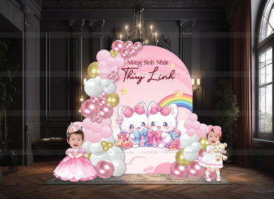 Mẫu trang trí mèo hồng nhũ