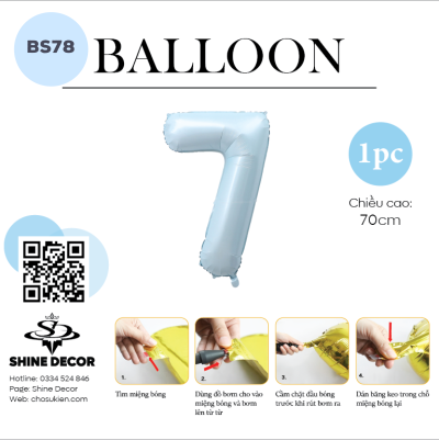 Bóng kiếng số xanh mint - BS78