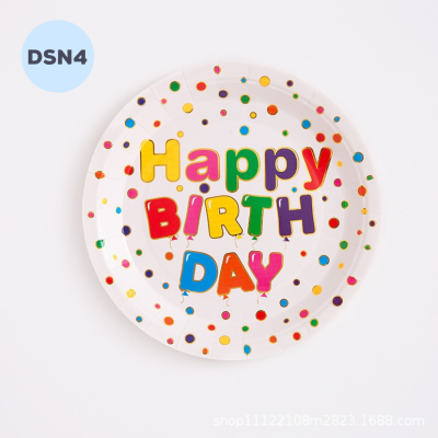 Dĩa Sinh Nhật - Dĩa HPBD Chấm Bi Nhiều Màu Sắc ( Set 10 ) - DSN4