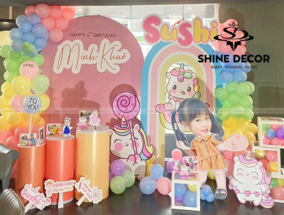 Mẫu trang trí unicorn nhiều màu