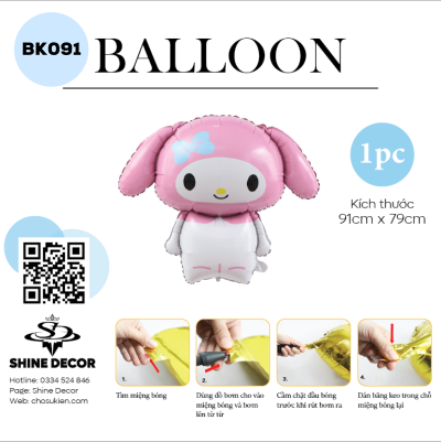 Bong Bóng Hình Nhân Vật Hoạt Hình - Melody 02 - BK091