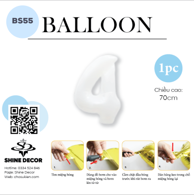 Bóng kiếng số trắng - BS55