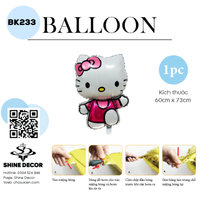 Bong Bóng hình Nhân Vật Hoạt Hình - Hello kitty 02 - BK233