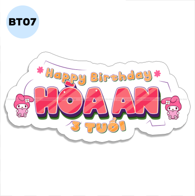 Bảng tên sinh nhật - BT07
