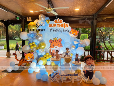 Mẫu trang trí hổ xanh dương