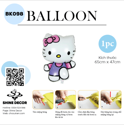 Bong Bóng hình Nhân Vật Hoạt hình - Hello Kitty 01 - BK098