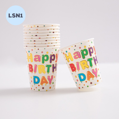 Ly Sinh Nhật - Ly HPBD Chấm Bi Nhiều Màu ( Set 10 ) - LSN1