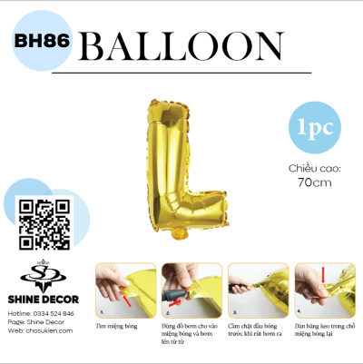 Bóng kiếng chữ vàng 70cm - BH86