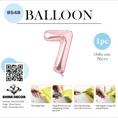 Bóng kiếng số rose gold - BS48