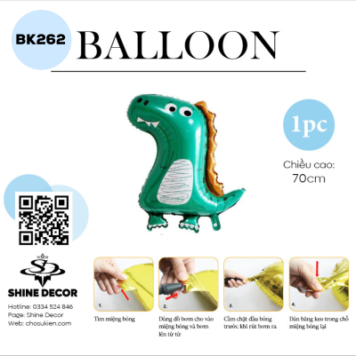 Bong Bóng Hình Khủng Long - Vô Tri - BK262