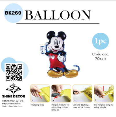 Bong Bóng Hình Nhân Vật Hoạt Hình - Chuột Mickey - BK269