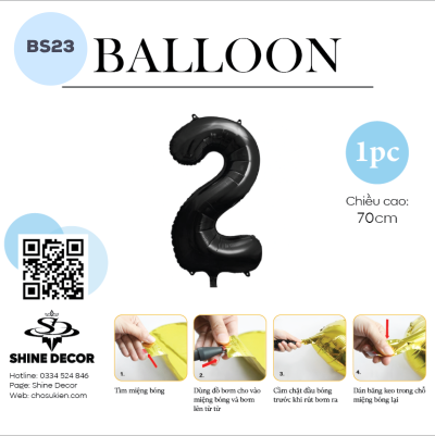 Bóng kiếng số đen - BS23