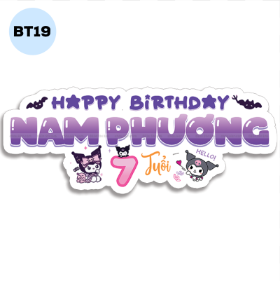 Bảng tên sinh nhật - BT19