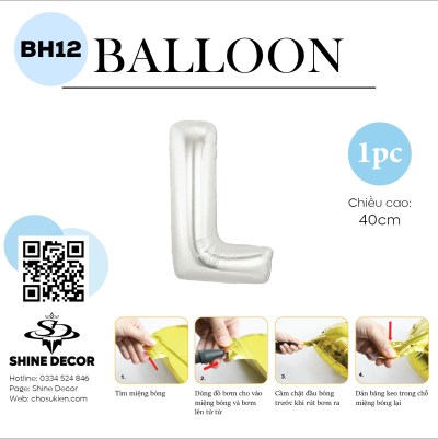 Bóng kiếng chữ bạc 40cm - BH12