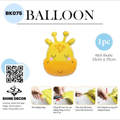 Bong Bóng Kiếng Hình Con vật - Mặt Hươu - BK075