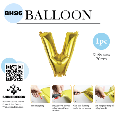 Bóng kiếng chữ vàng 40cm - BH71