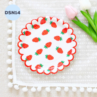 Dĩa Sinh Nhật - Dĩa Dâu Nhỏ ( Set 10 ) - DSN14