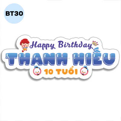 Bảng tên sinh nhật - BT30